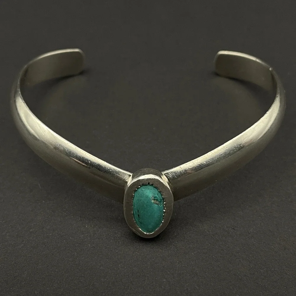 Somerset Sterling Silver Turquoise Cuff Bracelet Boho Chevron Stacking‎ Cuff